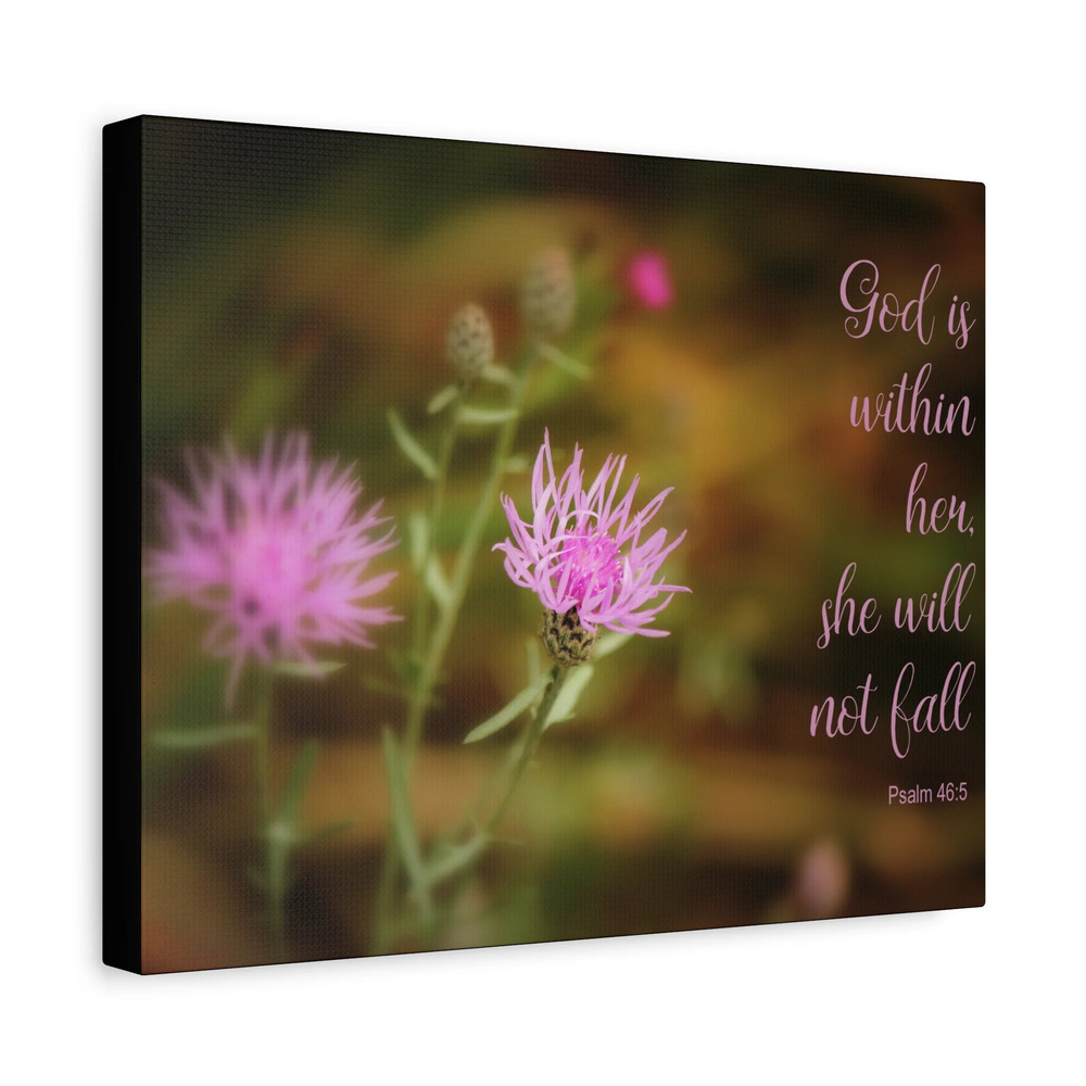 Scripture Canvas Within Her Psalm 46:5 Christian Wall Art Bible Verse Print